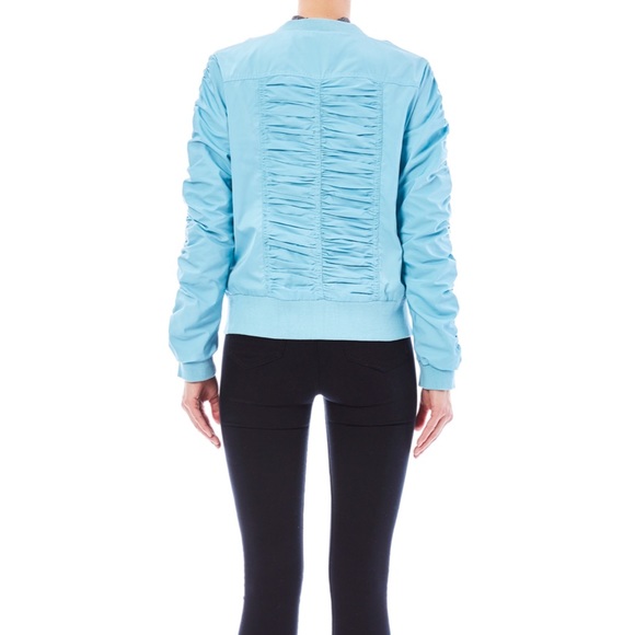 Solo Moda Ruched Bomber Jacket - Picture 4 of 8